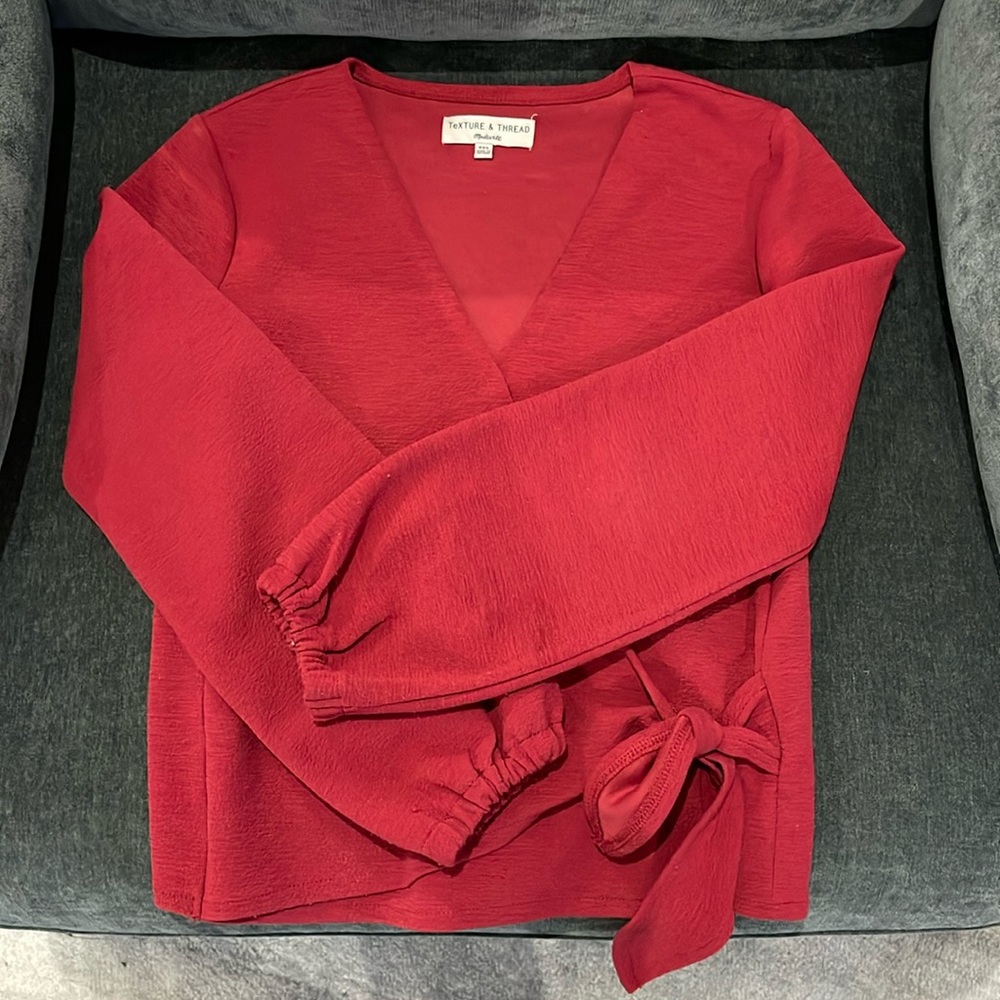 Texture and thread, Madewell, long sleeve shirt with tie